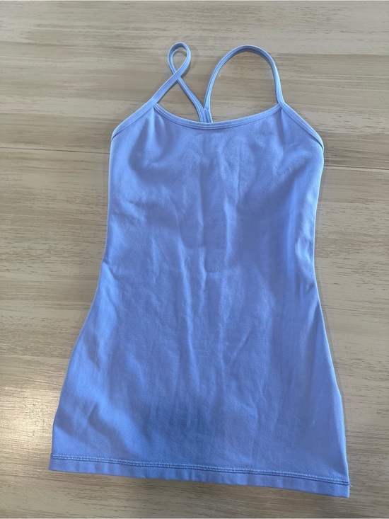 lululemon athletica Tops - Lululemon Power Y Tank Light Blue Purple Bra Top Womens Size 2 Gym Workout Yoga